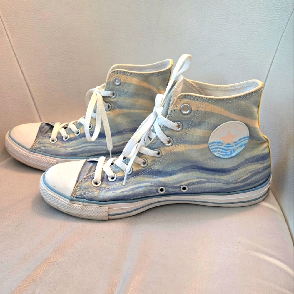 Millie Bobby Brown Converse Chuck Taylor High Tops Blue Wave Size 10